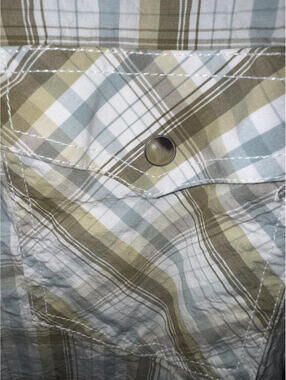 Wrangler 20X Men's Medium Short Sleeve Plaid Western Shirt